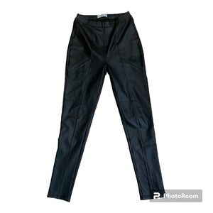 PREM The Label high waist black faux leather skinny pants size 2